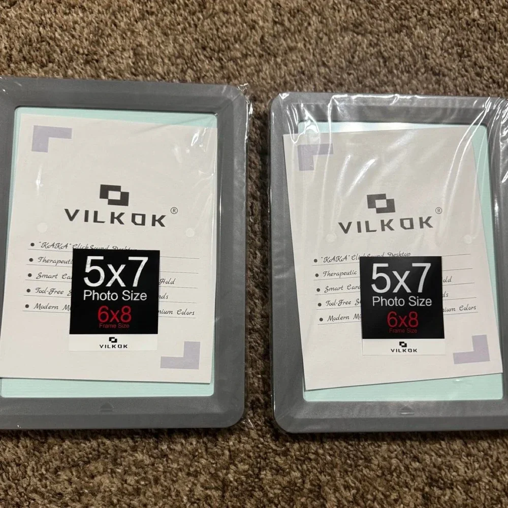 Vilkok Gray Photo Frame Set 2pk 5x7 6x8 Modern NWT Good